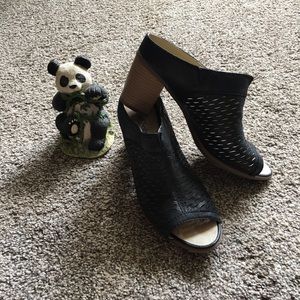 Josef Seibel Black Heel Bonnie 39 Perforated Mule